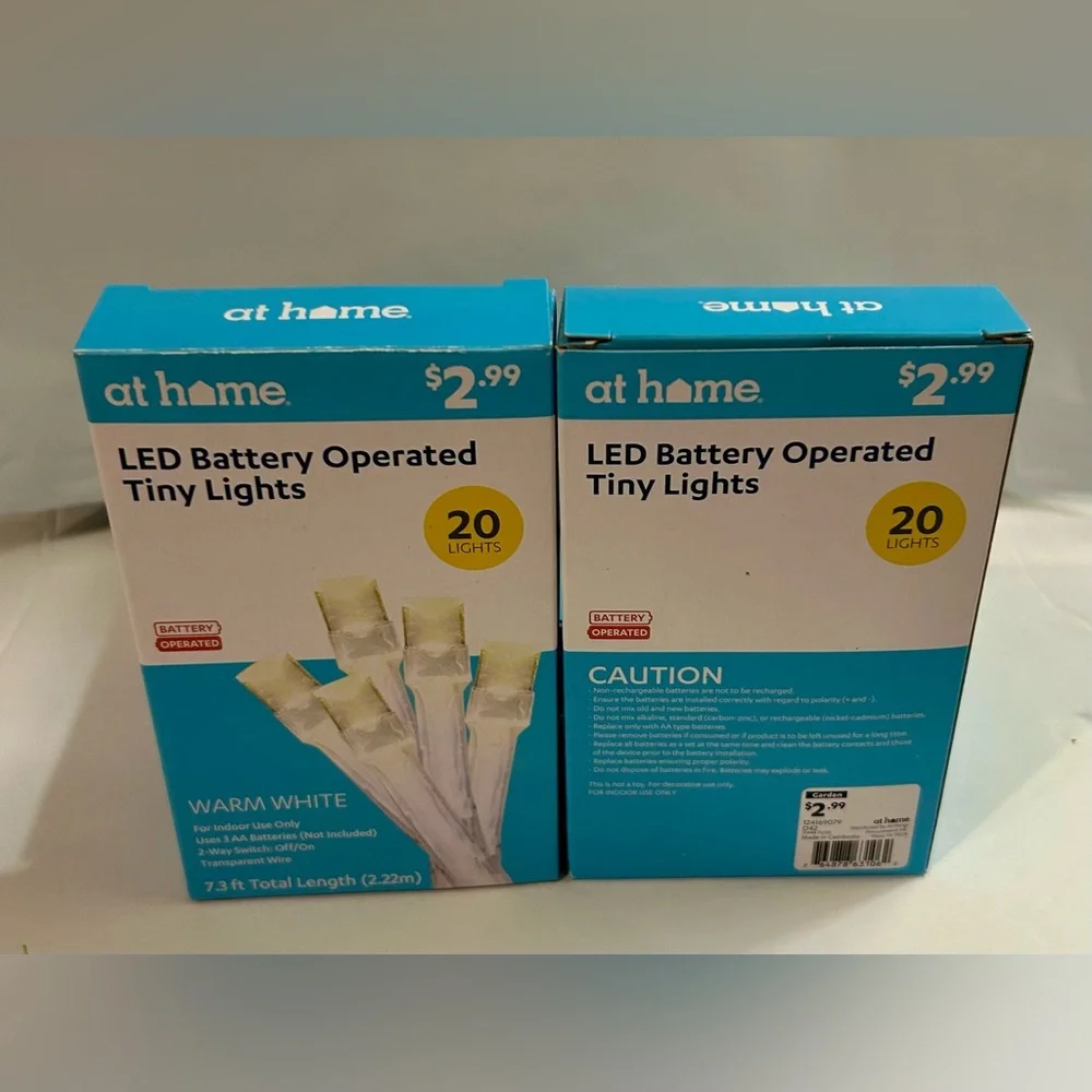 Lot of 6 NIB - 20 LED Tiny Lights Battery Operated 7.3 ft